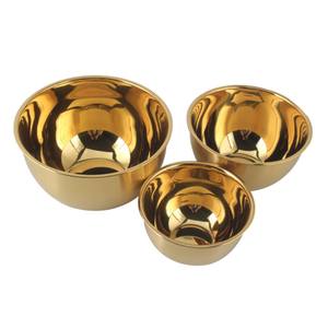 3 Piece Golden Stainless Steel Mixing Bowls <b>Set</b> Ideal for <b>Baking</b>, Prepping, Cooking and Serving Food - Product Image 6