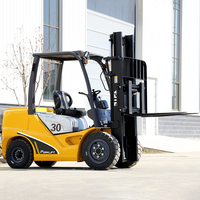 Truk pengangkat Forklift diesel 2 Ton CE EPA, dengan pemosisian garpu dan pemindah gigi samping gudang Forklift