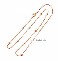Collier de station de boule de perle d'acier inoxydable superposition réglable de chaîne de tour de cou des résultats de bijoux
