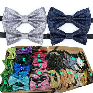 Top Glitter Navidad sólido Bowtie Set padre-hijo oro brillante mariposa hombres niños anfitrión fiesta Show boda Cosplay accesorio regalo - Product Image 3