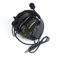 WASDN Headphone Taktis Headset Interkom Peredam Kebisingan Aktif IPX-4 Tahan Air Over Ear untuk Olahraga & Game Taktis WZ041