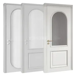 Evler için amerika ahşap kapılar iç ahşap kapılar iç oda iç ahşap kapı buzlu cam panel ile