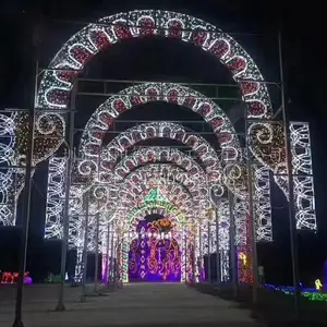 Custom Outdoor Time Tunnel Music Festival Smart Event Decoration Lights Rgb Led Intelligent Geometric Arch Landscape Lights