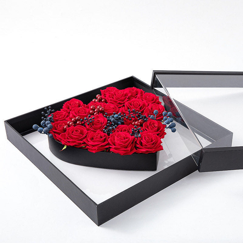 Лучший роскошный искусственный цветок, сохраненные цветы, сохраненные розы, акриловые коробки для подарка на День святого Валентина