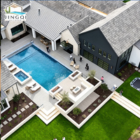Piscine modulaire en fibre de verre de grande taille pour l'extérieur, design modulaire de jardin, jacuzzi de qualité supérieure, aménagement paysager de resort