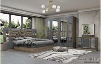 Ensemble de chambre à coucher moderne en MDF et bois, lit double king size, mobilier de maison simple et moderne, vente en gros à prix abordable