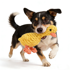 Giocattoli per Animali Domestici, Paperella Gialla in Corda di Cotone Intrecciata a Mano, Giocattolo da Masticare per Cani per la Pulizia dei Denti - Product Image 6