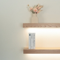 Étagère murale flottante en bois massif avec éclairage LED pour garage, décoration minimaliste moderne pour la maison