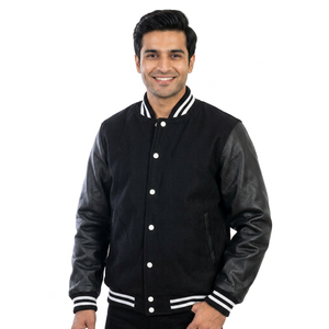 Veste universitaire personnalisée pour hommes en laine tailles plus col montant hiver broderie patchs conceptions collégial veste de baseball pour hommes - Product Image 1