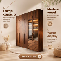 Armoire de chambre autoportante personnalisée avec plusieurs portes et tiroirs, grande capacité de rangement, fournisseur en gros