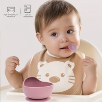Ensemble de vaisselle pour bébé : Bol à collation en silicone antidérapant réutilisable avec ventouse et cuillère pour nourrissons - Vente en gros