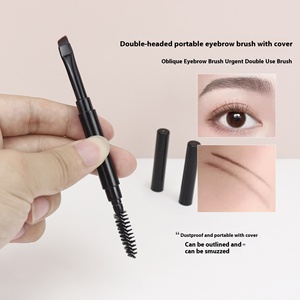 <span class=keywords><strong>Pinceau</strong></span> de maquillage simple à double tête Portable pour <span class=keywords><strong>Gel</strong></span> de poudre à sourcils tête plate coudée Eyeliner capuchon de brosse en spirale poignée confortable - Product Image 5