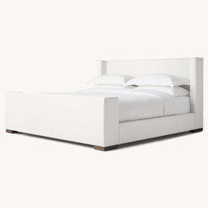 Comfort Wood Bedroom Furniture Sets Handmade Long-Term Use Livingroom Indoor <strong>Italy</strong> <strong>Leather</strong> for King Bed with Footboard - Product Image 4