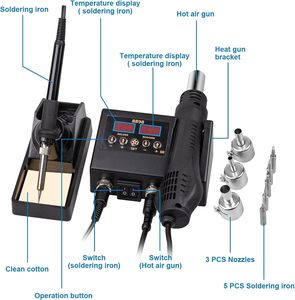 8898 паяльная станция с цифровым дисплеем 2 в 1, 60 Вт - Product Image 5
