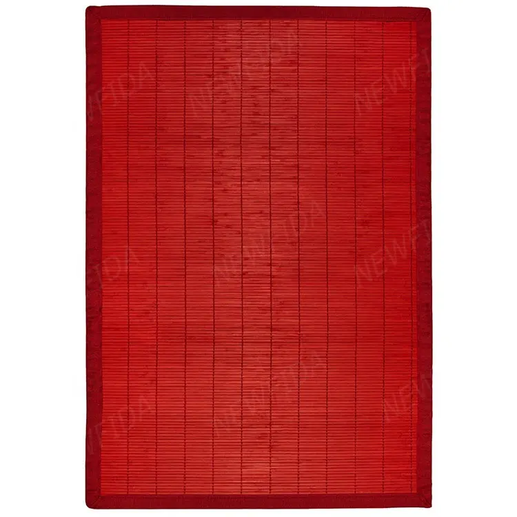 Ambiente 4x6 ft. Tapete de bambu vermelho com capa e tapete