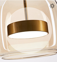 Lampe suspendue ronde en verre, style nordique rétro, décorative, moderne, unique, pour cuisine, chevet, Guangdong