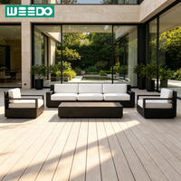 Luxuriöses Premium-Aluminium Outdoor-Sofa UV-Beständiges Gartensofa Umweltfreundliches Plüsch-Weichkissen Hof-Außenmöbel