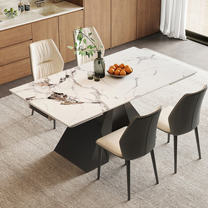 Mesa <span class=keywords><strong>de</strong></span> Comedor Comercial Extensible y Plegable para Apartamentos, con Superficie <span class=keywords><strong>de</strong></span> Piedra Sinterizada Resistente a los Arañazos, Muebles Modernos para Hoteles, <span class=keywords><strong>Venta</strong></span> al Por Mayor - Product Image 2