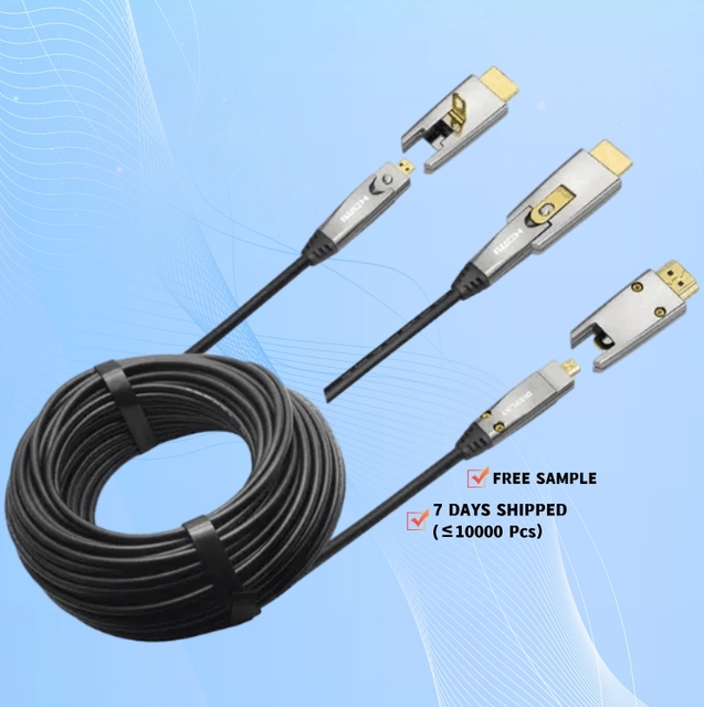Custom HDMI Kabel Gold Plated Pure Fiber Long Armored HDMI 2.0 Optical Fiber Cable AOC HDMI4K@60hz UHD HDMI Active Optical Cable