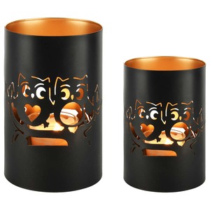 Premium Quality Iron <b>Candle</b> Holder 2 <b>Set</b> with Couple Owl Pattern for Tealight <b>Candles</b> Wedding Decor and <b>Gift</b> Items - Product Image 3