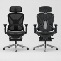 Chaise de bureau ergonomique à dossier haut en maille avec repose-pieds, appui-tête réglable, accoudoirs 3D, soutien lombaire, pivotante pour bureau à domicile
