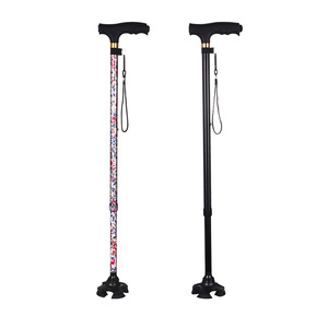 Bastones de Senderismo de Aleación de Aluminio, 3 Secciones, Antichoque, para Viajes al Aire Libre, con Punta de Goma Negra - Product Image 1