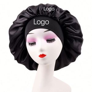 Large Wrap Cap Satin Bonnets Elastic Wide Band Hair Bonnet for Black Women <b>Braids</b> Night Sleeping Caps - Product Image 1