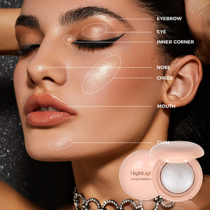 Paleta de Iluminador Compacto Vegano y Libre de Crueldad Animal, <span class=keywords><strong>con</strong></span> <span class=keywords><strong>Brillo</strong></span>, para Rostro y Cuerpo, Marca Privada Personalizada - Product Image 4