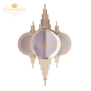 Hiện đại sang trọng Vàng Vòng tường Gương nghệ thuật trang trí nhà phòng khách khung thép không gỉ lớn tường gương - Product Image 4