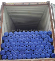 Terpal HDPE PE Woven Fabric Gulungan, Warna Biru Tua dan Oranye, 240Gsm, Harga Murah