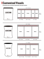 Comptoir portable facile à installer, comptoir d'accueil multi-formes à motif personnalisé, table pliable avec éclairage LED pour présentation