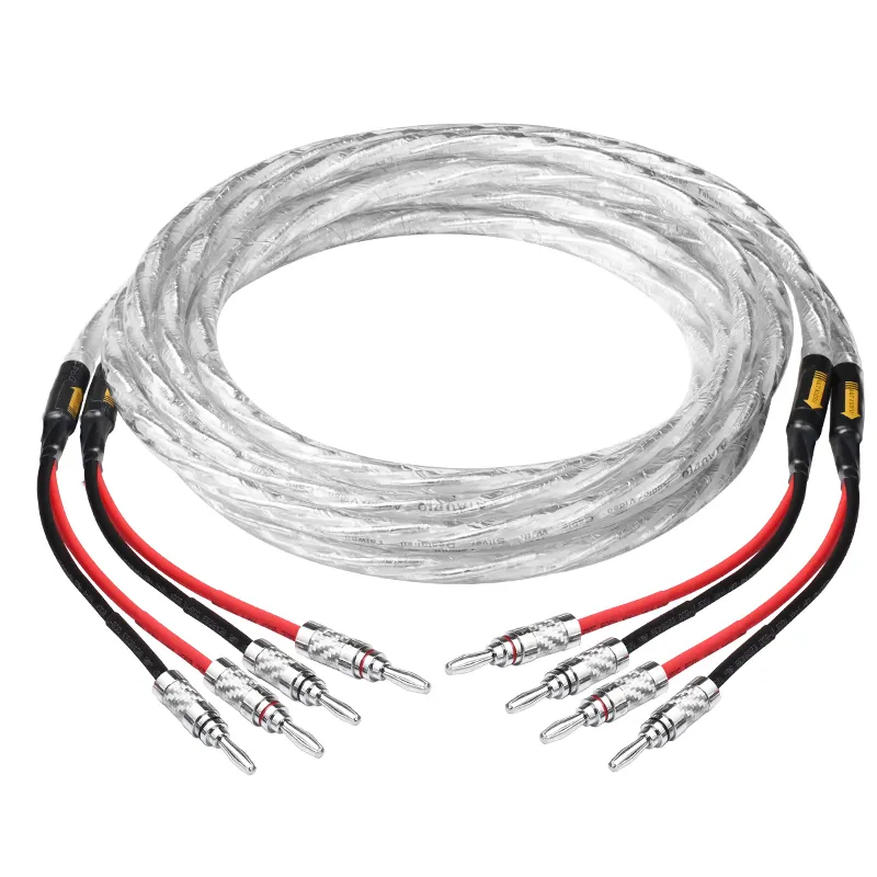 Одна пара ATAUDIO HIFI посеребренный кабель для динамиков Hi-end 6N OCC провод для динамиков для Hi-Fi систем