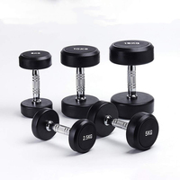 Grosir disesuaikan Logo hitam bulat TPU CPU PU Dumbbell untuk Gym angkat berat karet Dumbbell