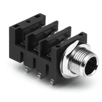 Connecteur AMPHENOL ACJM-MHDRM original, double prise téléphonique 1/4'' (6,35 mm) mono, montage horizontal sur circuit imprimé, 10A 34V, en stock