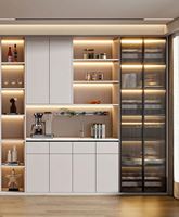 Customized Modern Contemporary Wood Panel Wine & Liquor Cabinets-Durable Eco-Friendly Drinks Storage