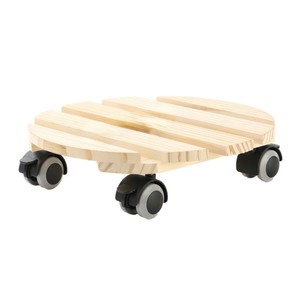 Chariot de déménagement en bois avec roulettes, plateaux carrés et ronds pour pots, portable pour usage domestique, taille et matériau personnalisables - Product Image 5