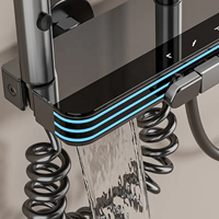 Ensemble de douche à affichage numérique Clé de piano polie Motif de jet doux Robinets thermostatiques Tenture murale pour appartements hôtels pour