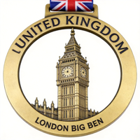 Médaille souvenir personnalisée de la ville de Londres, écologique, imprimée en UV, métal 3D, Big Ben et London Eye, médaille commémorative, gravure au laser