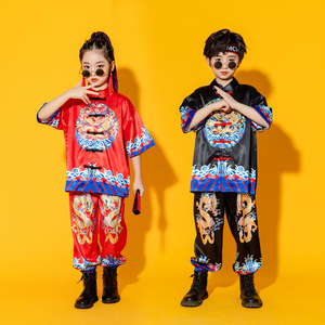 Récitation de poésie Hip-hop Étudiants de la maternelle Performance Costume de style chinois pour enfants Hanfu pour garçon - Product Image 3