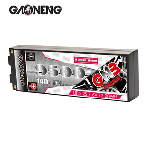 Gnb gaoneng 9500mAh 2S 2S2P HV 7.6V 140C Lipo รถแข่ง RC เคสแข็ง5mm 5.0mm 1:10กระสุนขนาด1/10 lihv แรงดันสูง - Product Image 5