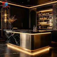 Comptoir de bar personnalisé de luxe avec vitrine, meuble de bar à cocktails pour hôtel, boutique, restaurant, pub