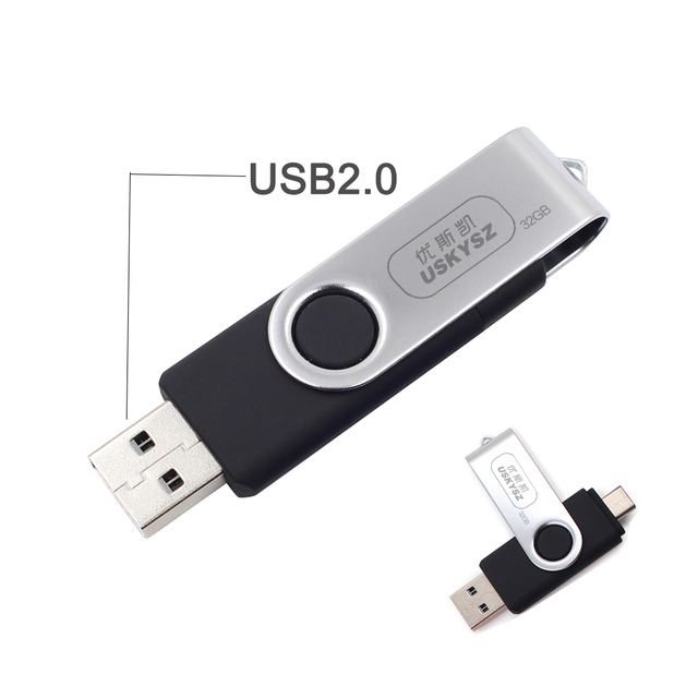 Hot Seller New Metal OTG Type-C Custom Logo 8GB-128GB USB 2.0 Smartphone Flash Drive with 2-Year Warranty