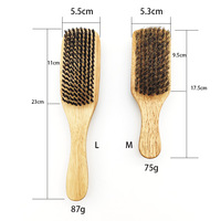 Brosse à vêtements double face de qualité supérieure, poils de sanglier naturels, manche en bois, éliminateur de peluches, poussière et poils d'animaux, pour nettoyer les costumes, les manteaux et les chaussures