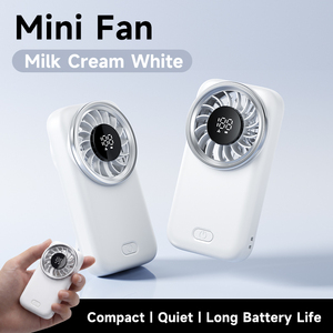 Ventilateur de poche portable rechargeable par USB-C, ultra fin, 5 vitesses, batterie polymère 1200 mAh - Product Image 4
