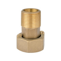 Adaptateur en laiton pour robinet, filetage femelle 1/2 po par compression mâle 3/8 po, tête hexagonale 0,75 pouces