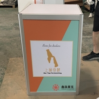 Bureau pliant personnalisé pour stand de salon, comptoir avant imprimé plié en aluminium pour étals