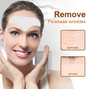 Private labels logotipo impressão personalizado Cuidados faciais Patch Gel Almofadas Rosto Remover linhas finas rugas Testa Patches
