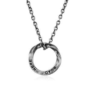 Instagram-worthy minimalist unisex style Mbius <b>ring</b>/necklace with eternal loop knot, artistic and versatile <b>titanium</b> steel sweat - Product Image 1
