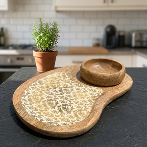 Plateau à fromage en bois de haute qualité, mini-bol au design unique, plateau de service, décorations de mariage, décoration de table, portable - I H C - Product Image 4