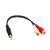 Câble audio haute fidélité plaqué or 3,5 mm mâle vers double RCA, cordon répartiteur un vers deux pour équipement audio